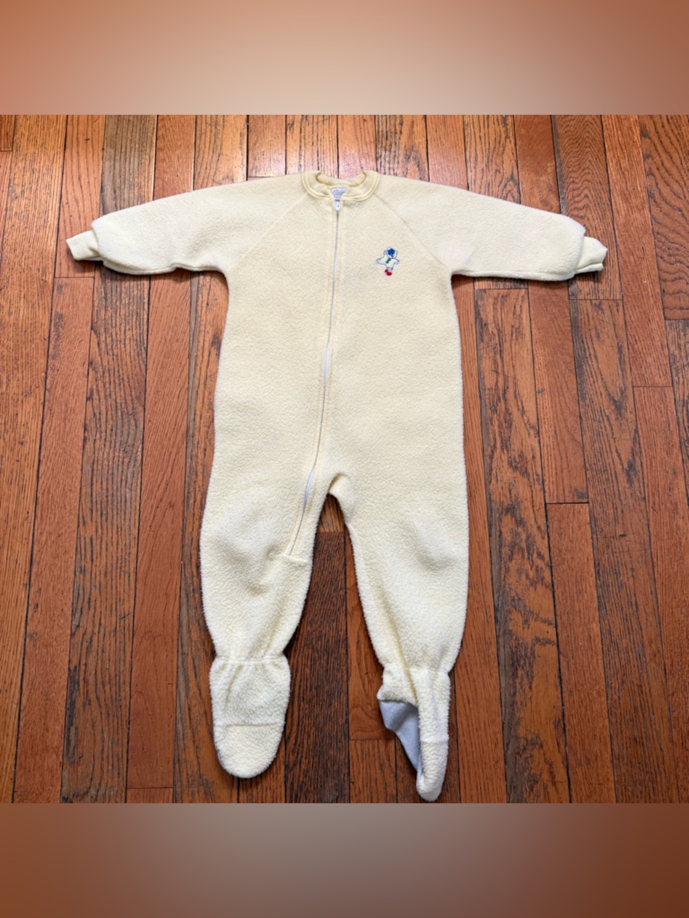 Vintage carters Fleece Onesie Pajamas Yellow 3T